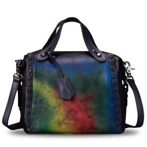 9772 Leather Satchel Handmade Vintage Crossbody Bag Shoulder Purses